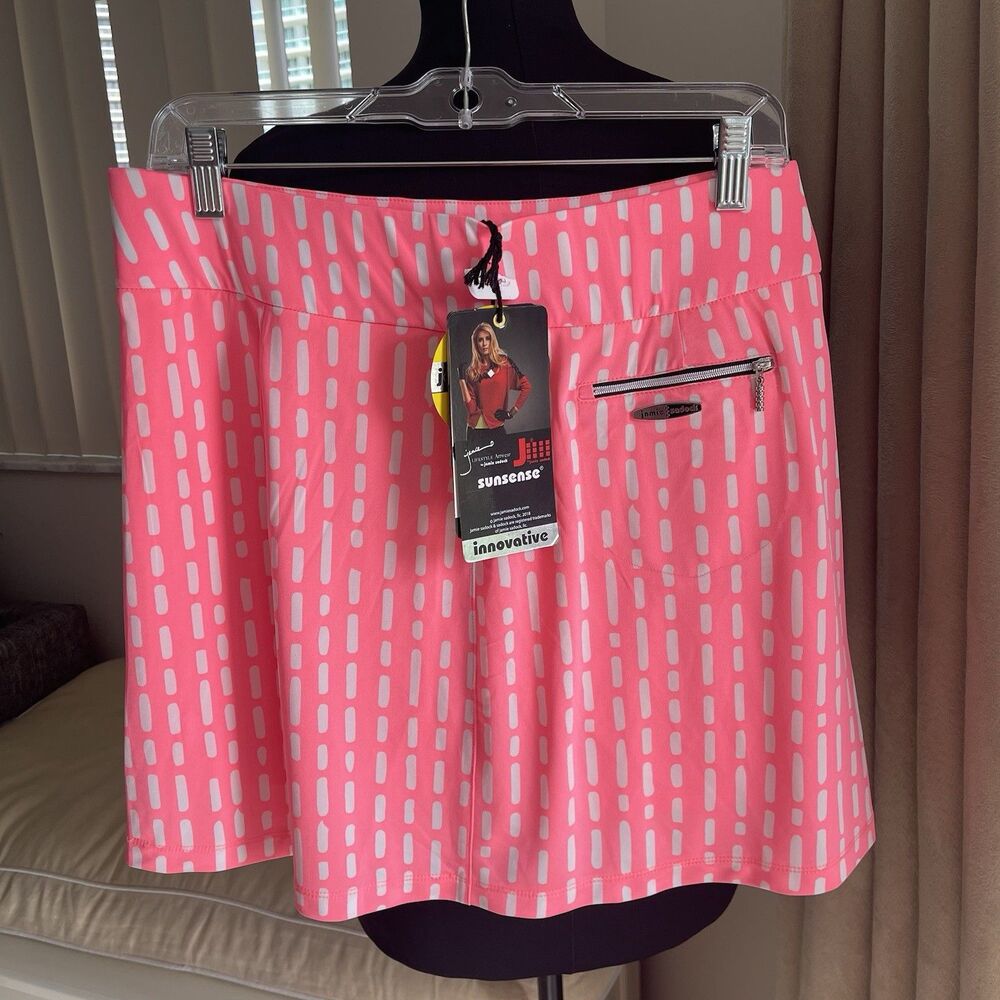Jamie Sadock Upf 50 Mid Rise Zip Pocket Skort Pink 10 New $110 - Picture 4 of 11